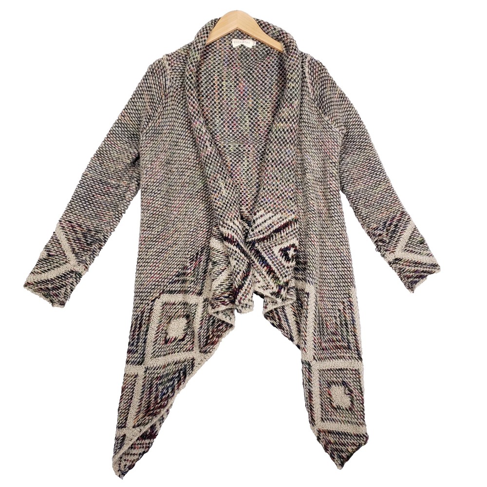 Dreamers Open Front Drape Cardigan XL Multicolor Southwestern Chic Boho Nomad